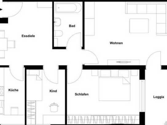 Stilvolle 3-Zimmer-Wohnung mit gehobener Innenausstattung mit Balkon in Steinbach (Taunus)