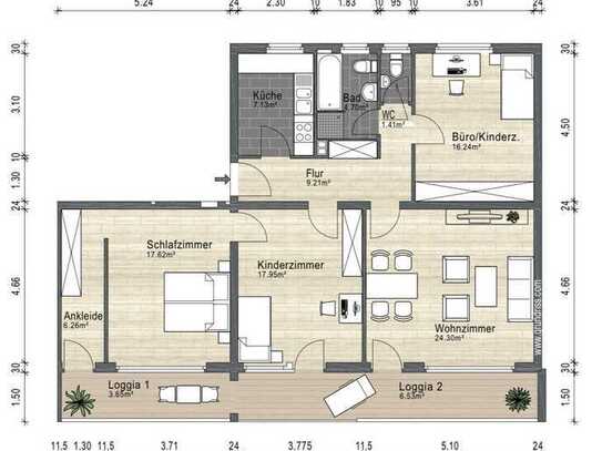 Stilvolle, gepflegte 4-Zimmer-Wohnung mit geh. Innenausstattung mit Balkon und EBK