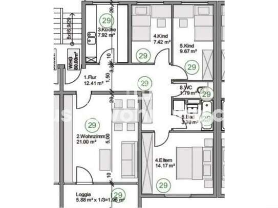 Tauschwohnung: Helle 4Zi.Wohnung, Naturnah