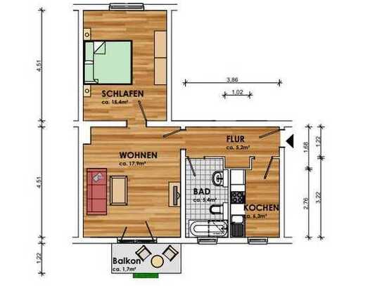 2 Raum Wohnung in ruhiger Wohnlage