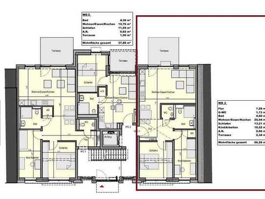Neuwertige 3-Zimmer-Wohnung mit Terrasse in Mönchengladbach-Eicken zu vermieten