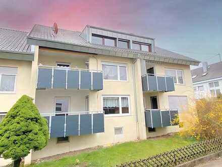 Günstig geschnittene Wohnung mit sonnigem Balkon, großem Kellerraum und Garage im östlichen Asperg