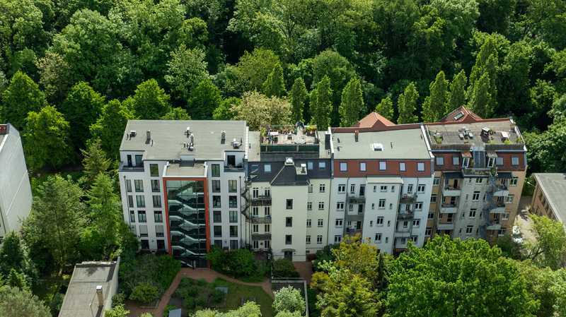 Dachterrasse mit Panoramablick über den Clara-Zetkin-Park I Aufzug*TG*Provisionsfrei.