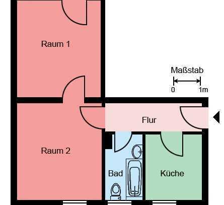 Günstige 2 Zimmer Erdgeschoss-Wohnung Castrop-Rauxel