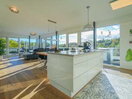 Schönste XXL-Penthouse Wohnung - Luxus Einbauküche - 2 Top Bäder - Dachterrasse - 2x TG - Aufzug
