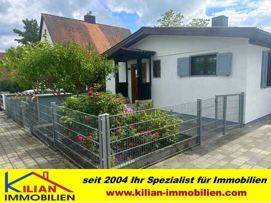 KILIAN IMMOBILIEN! RENOVIERTER BUNGALOW MIT 93 M² WFL. IN BELIEBTER LAGE VON ROTH! EBK * GARAGE