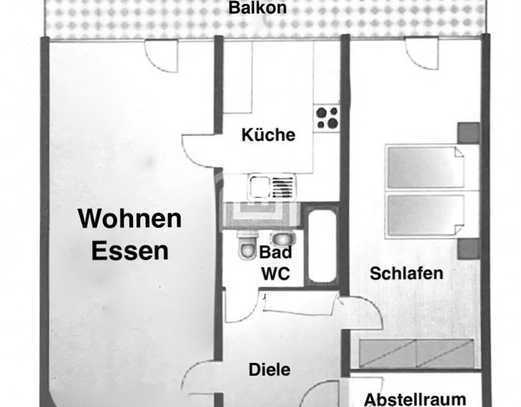 Moderne 2-Zimmer-Wohnung mit großem Balkon und hochwertiger Sanierung