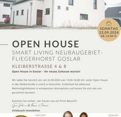 OPEN HOUSE am 22.09.2024 von 13:00-16:00 Uhr in Goslar - Neubaugebiet-Fliegerhorst