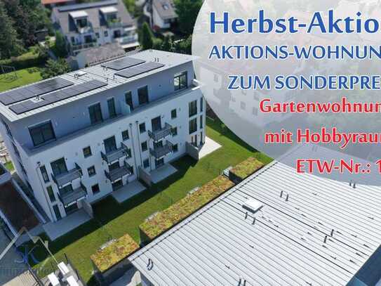 EXKLUSIVANGEBOT: 2-Zi.-Neubau-Wohnung mit Hobbyraum, ca. 107 m², Garten + Terrasse in Germering