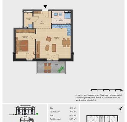 Ansprechende 2-Zimmer-Wohnung im 1. Obergeschoss und EBK in Hanerau-Hademarschen