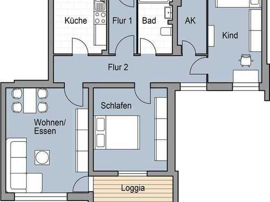 Hier lässt es sich aushalten: praktische 3-Zi.-Wohnung