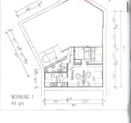 Freundliche 2 Zimmer Dachwohnung in Aschaffenburg Innenstadt