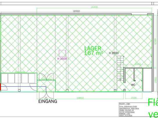 Hallenfläche Lagerfläche 167 m² in der Brunck Str. Speyer zu vermieten zur Untermiete