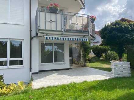 Sonnige 4 Zimmer Maisonette-Wohnung (Parterre/Sous-Parterre) mit Terrasse und Garten