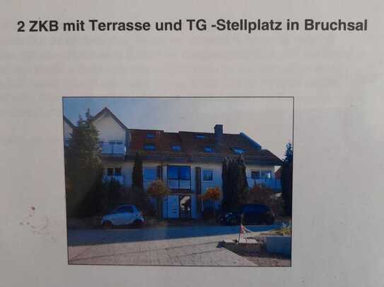 Gepflegte 2-Raum-Erdgeschosswohnung mit Terasse und Einbauküche in Bruchsal