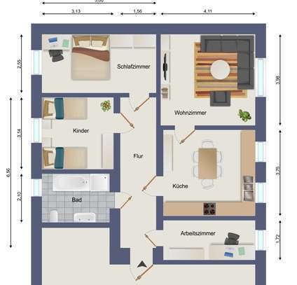 WOW + Wohnen im Herzen des Erzgebirges: Moderne 4-Raum-Wohnung in Thum mit hochwertiger Ausstattung!