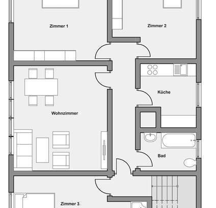 Vollständig renovierte Wohnung mit vier Zimmern und Einbauküche in Rödermark