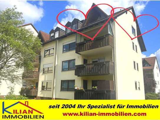 KILIAN IMMOBILIEN! TOP 2 ZI. ETW IM DG MIT 72 M² IN ROTH! LOGGIA * EBK * TAGESLICHTBAD * GARAGE!