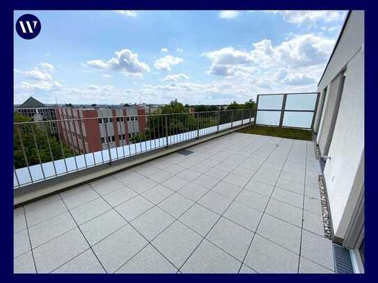 Herrliche Aussichten im Neubau: Dachterrasse + Blick über die Dächer, 4 Zimmer, 2 Bäder, Einbauküche