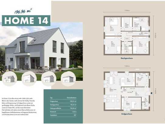 Einfamilienhaus HOME 14, inkl. Grundstück - Mit Eigenleistung ins Eigenheim!