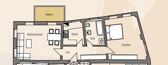 Ruhige 2-Zimmerwohnung Nähe Kahnfahrt in denkmalgeschütztem Haus