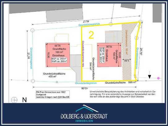 Baugrundstück für 4 Neubau-Reihenhäuser in idyllischer Lage fußläufig zum Großensee!