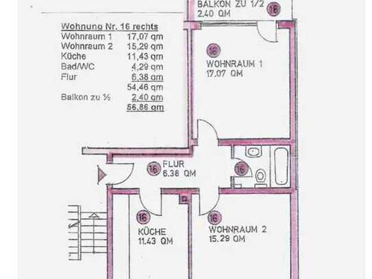 2-Raum-Wohnung mit Balkon und Einbauküche in Dreieich