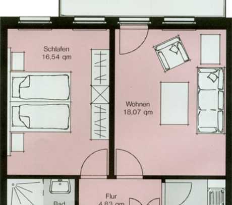 Stilvolle, sanierte 2-Raum-Wohnung mit Balkon und EBK in Ludwigsburg