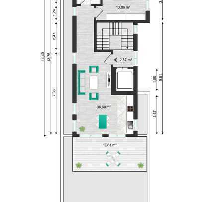 Tolle Penthouse Wohnung für Single / Pärchen