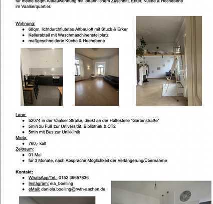 Untermieter gesucht: für wunderschöne 68qm Altbauwohnung am Westpark