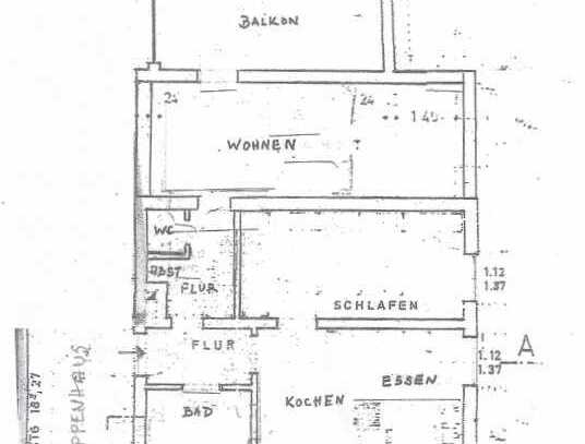 2-Zimmer Stadtwohnung mit großem Balkon und Garage