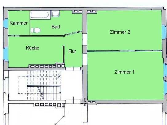 2 Zimmer Wohnung (Abschlag der kompletten Möbel 4.000 EUR)