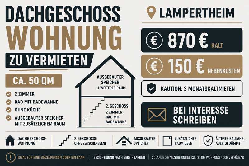                                                               Wohnen mit Charakter: 2-Zimmer-Wohnung in Lampertheim                                                       in Lampertheim (Bergstraße)