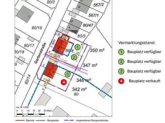 Grundstücke für Doppelhaushälfte / Einfamilienhaus , 350-700 m² **Grundstück Nr. 4 bereits verkauft