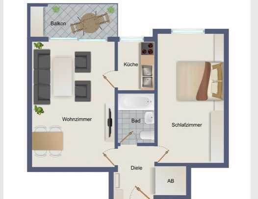 Charmante 2-Zimmer Wohnung in ruhiger & zentraler Lage in Fürth Ronhof.