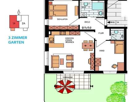 ,,Wohnen im Naturpark'' - Exklusive 3 - Zi.-Erdgeschosswohnung!