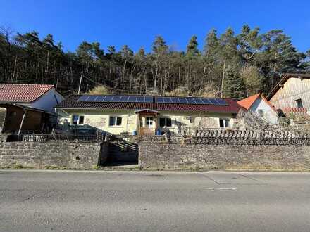 1-FAMILIENHAUS MIT NEBENGEBÄUDE UND WALDGRUNDSTÜCK IN HANGLAGE, MITTEN IN DER NATUR!