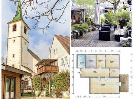 Preiswert kaufen statt mieten! 4- Zimmer- Wohnung m. Terrasse, Garten u. Carport