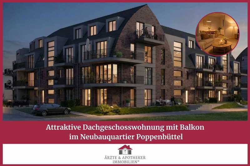 Attraktive Dachgeschosswohnung mit Balkon im Neubauquartier Poppenbüttel