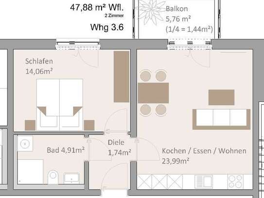 **Wohnberechtigungsschein Stufe 2 erforderlich** 2-Zimmer Neubauwohnung