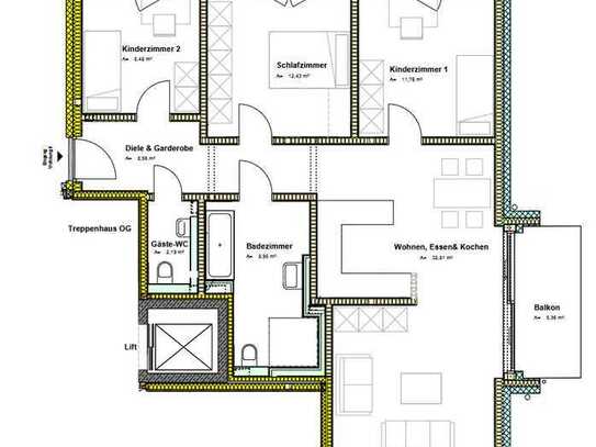 Exklusive 4-Zimmer-Wohnung mit Südbalkon