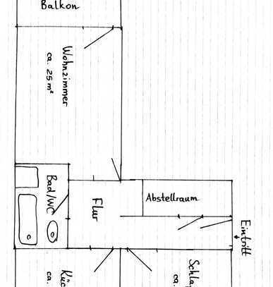 Wohnung mit zwei Zimmern und Balkon in Düsseldorf