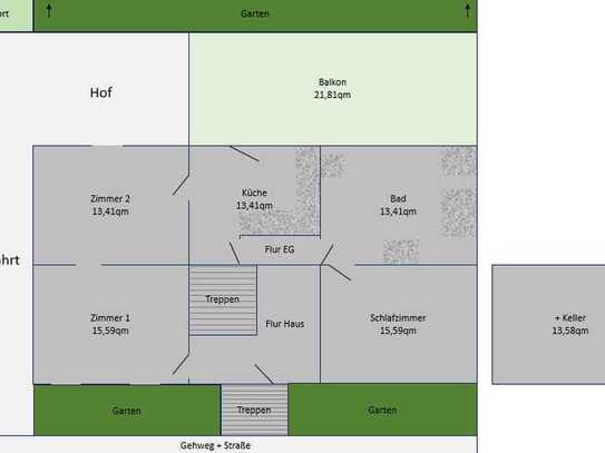 Wohnung mit Balkon und Garten zur Selbstverwirklichung für Naturliebhaber