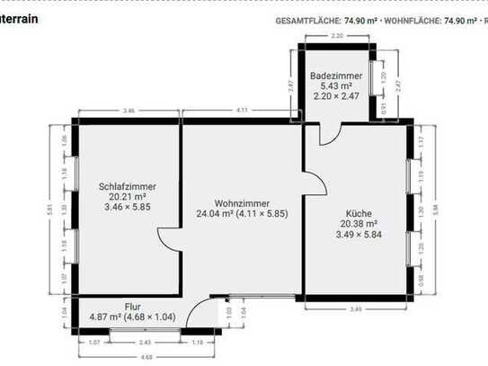 4-Zimmer-Souterrain-Wohnung in Groß-Gerau/Wallerstädten