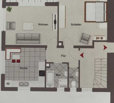 Modernisierte Wohnung mit Zwei-Zimmern und Balkon in Bad Gögging