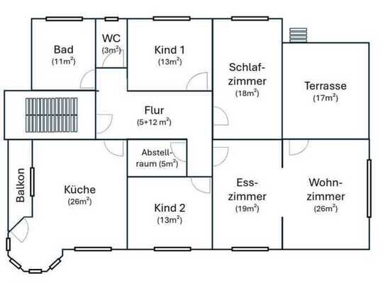 Großzügige 4,5-Zimmer-Wohnung mit Terrasse, Balkon, Kamin & Garten in 36396 Steinau an der Straße