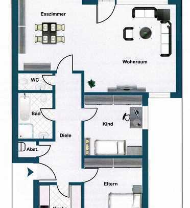 Gepflegte Wohnung mit dreieinhalb Zimmern sowie Balkon und EBK in Dortmund