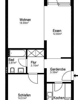 Provisionsfreie Eigentumswohnung mit großzügigen zwei Zimmern und einem Balkon in ruhiger Lage