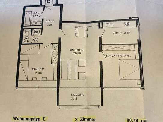 Gemütliche 3-Zimmer-Wohnung mit Balkon und Einbauküche mit Alpenblick in Neu-Ulm