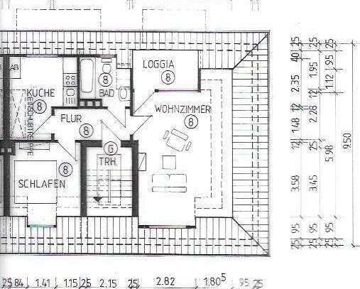 Traumhafte drei Zimmer DG-Wohnung mit Loggia in Dortmund, Brackel